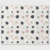 Modern Pink Gold Abstract Christmas Wrapping Paper Cadeaupapier (Vlak)