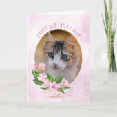 Modern Pink Gold Floral, grote kat Kaart (Voorkant)