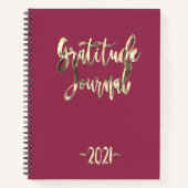 Modern Pink Gold Script Gratitude Journal 2021 (Devant)