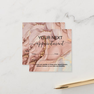Modern Pink Gold Watercolor Appoinment Card Afsprakenkaartje
