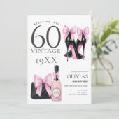 Modern Pink Invitation pour son 60e anniversaire (Debout devant)