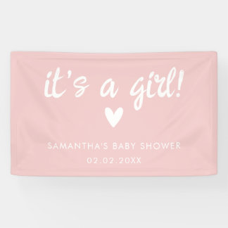 Modern Pink it's a girl Baby Shower Spandoek