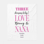 Modern Pink Keepomwille Grandchildren Nana Fleece Deken (Voorkant)