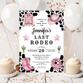 Modern Pink Last Rodeo Bachelorette Kaart