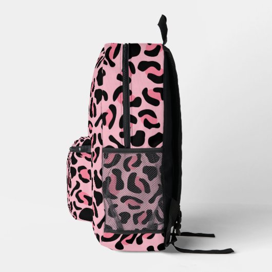 Modern Pink Leopard Pattern Animal Bedrukte Rugzak (Rechts)