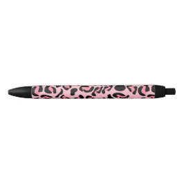 Modern Pink Leopard Pattern Animal Zwarte Inkt Pen