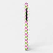 Modern Pink Lime Green Chevron & Monogram Case-Mate iPhone Case (Achterkant/links)