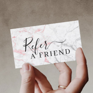 Modern Pink Marble Beauty Salon Referral