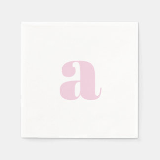 Modern Pink Monogram Napkins Servet