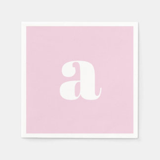 Modern Pink Monogram Napkins Servet
