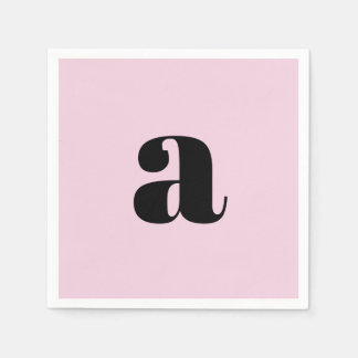 Modern Pink Monogram Napkins Servet