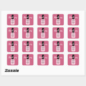 Modern Pink Nail Pools Dank je wel Vierkante Sticker (Vel)
