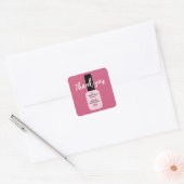 Modern Pink Nail Pools Dank je wel Vierkante Sticker (Envelop)