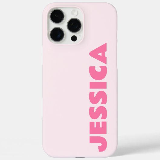 Modern Pink Nom simple coque iphone personnalisé (Verso)