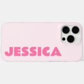 Modern Pink Nom simple coque iphone personnalisé (Verso (horizontal))