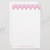 Modern Pink Ombre Chevrons Briefpapier (Voorkant / Achterkant)