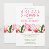 MODERN PINK ORCHIDS BRIDAL SHOWER INVITATION KAART (Voorkant / Achterkant)
