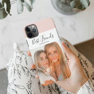 Modern Pink Personal Photo Best Friends Gift iPhone 11Pro Max Hoesje