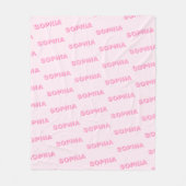 Modern Pink Personalized Repeating Name Pattern Fleece Deken (Voorkant)