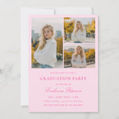 Modern Pink Photo Graduation Invitation (Dos)