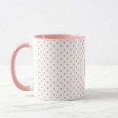 Modern Pink Polka Dot Pattern Initial Monogram Mok (Links)