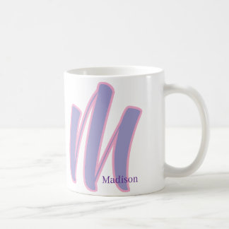 Modern Pink & Purple Monogram Personalized Name M Koffiemok