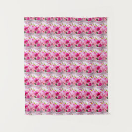MODERN PINK ROSE TAPESTRY WANDKLEED