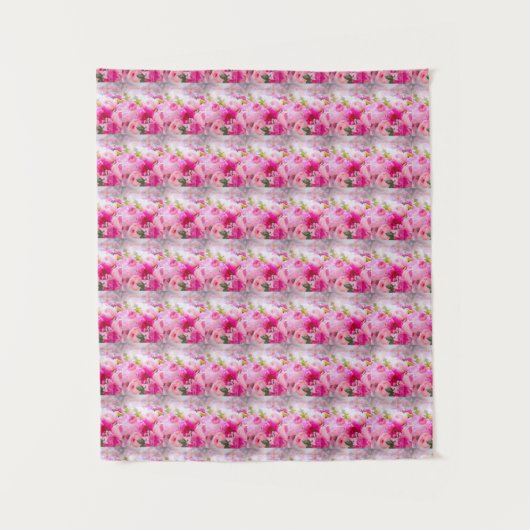 MODERN PINK ROSE TAPESTRY WANDKLEED (Voorkant)