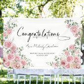 Modern Pink Roses Congratulation Graduation Banner
