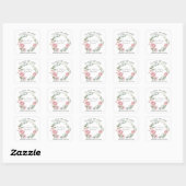 Modern Pink Roses Script Class of Graduation Vierkante Sticker (Vel)