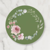 Modern Pink Roses Script Graduation Bedankjes Labels (Achterkant)