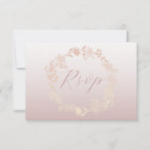 Modern Pink RSVP Calligraphy Wedding Card (Devant)