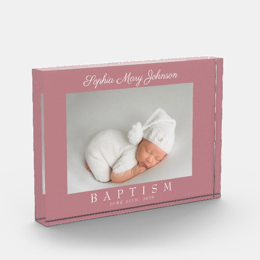 Modern Pink Script-doop Fotoblokken (Links)