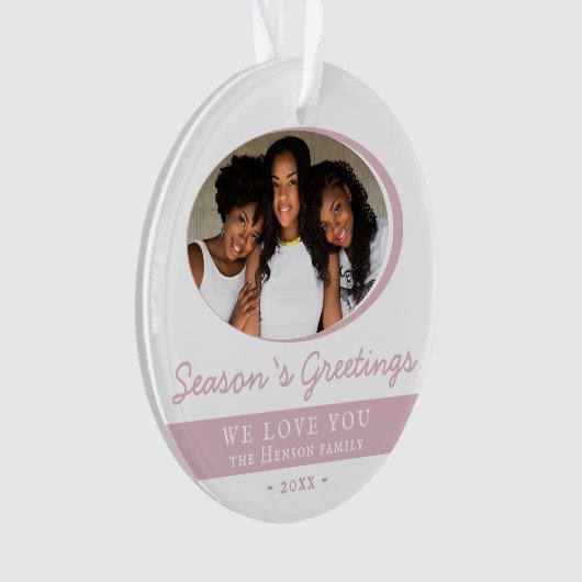 Modern Pink Season`s Voeux Script Photo (devant)