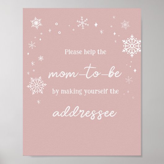 Modern Pink Snowflakes Envelope Station Poster (Voorkant)