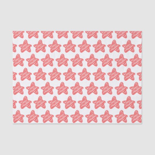 Modern Pink Star Sketch Pattern Tissuepapier (Voorkant)