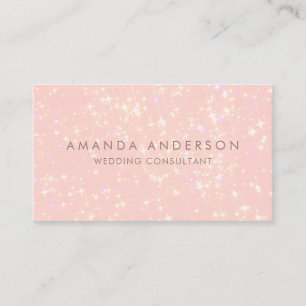 Modern Pink Subtle Glitter Bokeh   Visitekaartje