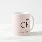 Modern Pink The CEO Name | Best Girly Gift Koffiemok (Voorkant rechts)
