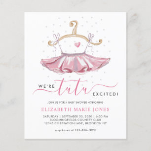 Modern Pink Tutu Ballerina Ballet Girl Baby shower