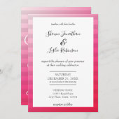 Modern Pink Wedding Typography Invitation V4 Kaart (Voorkant / Achterkant)