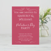 Modern Pink White Palentine's Day Party Invitation (Debout devant)
