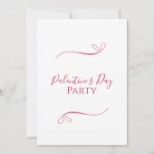 Modern Pink White Palentine's Day Party Invitation (Dos)