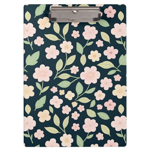 Modern Pink Wildflowers Pattern Klembord (Voorkant)