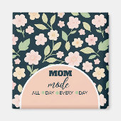 Modern Pink Wildflowers Pattern Magneet (Voorkant)