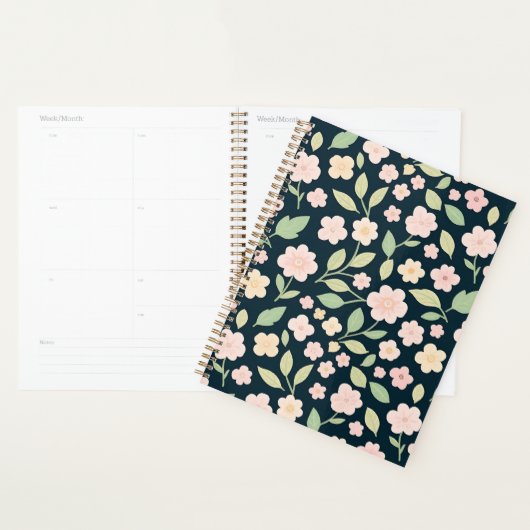 Modern Pink Wildflowers Pattern Planner (Display)