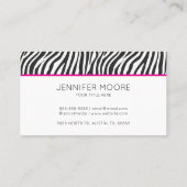 Modern Pink Zebra Print Custom Company Logo Visitekaartje (Achterkant)