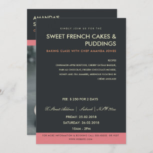 MODERN PINK ZWARTE FOTO WORKSHOP INVITE SJABLOON KAART