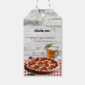 Modern Pizza + Bierstenen Baby shower Cadeaulabel (Voorkant)