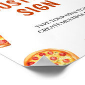 Modern Pizza Birthday Party Custom Sign Poster (Hoek)