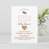 Modern Pizza Party Baby shower Uitnodiging – Fun & (Staand voorkant)